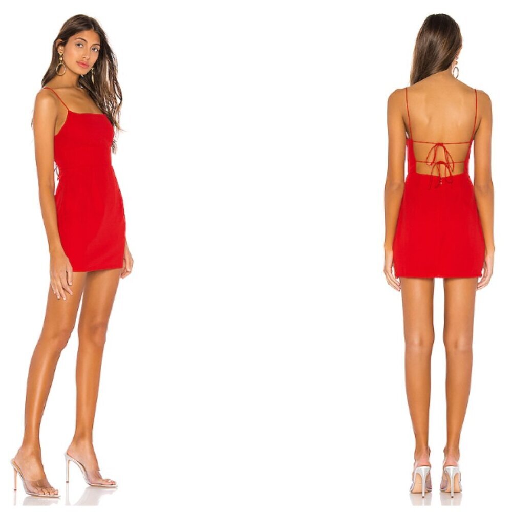 Super Down Revolve Dixie Backless Red Dress Size Medium 2048